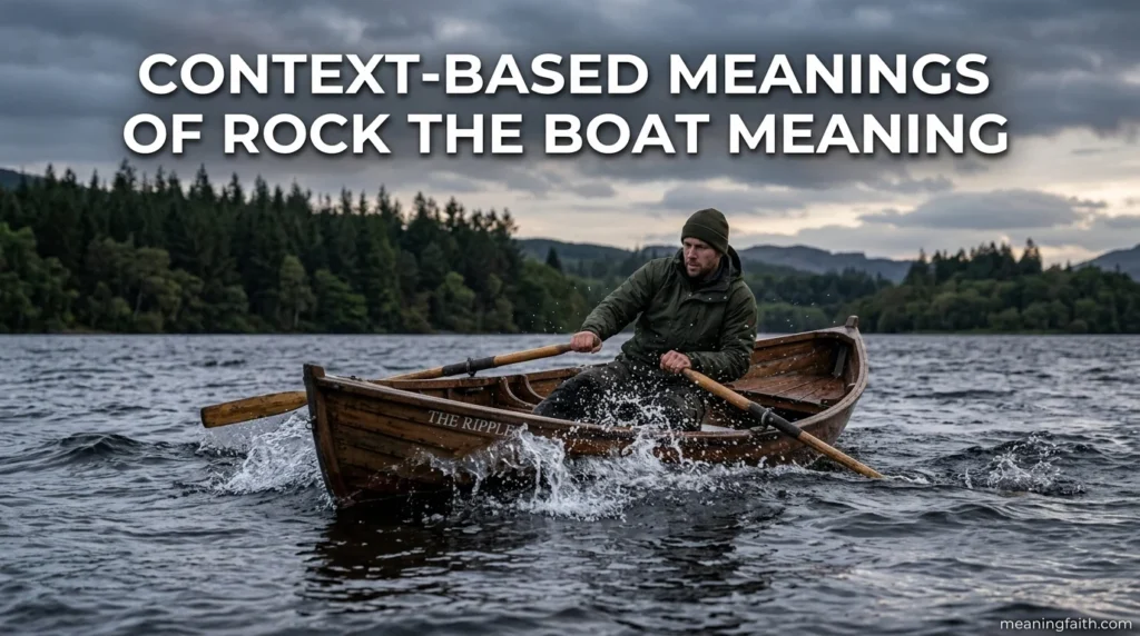 Context-Based Meanings of rock the boat meaning