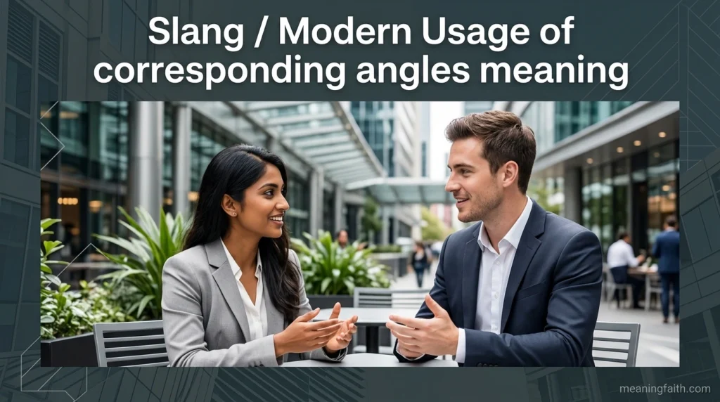 Slang / Modern Usage of corresponding angles meaning